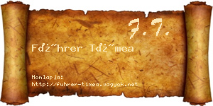 Führer Tímea névjegykártya